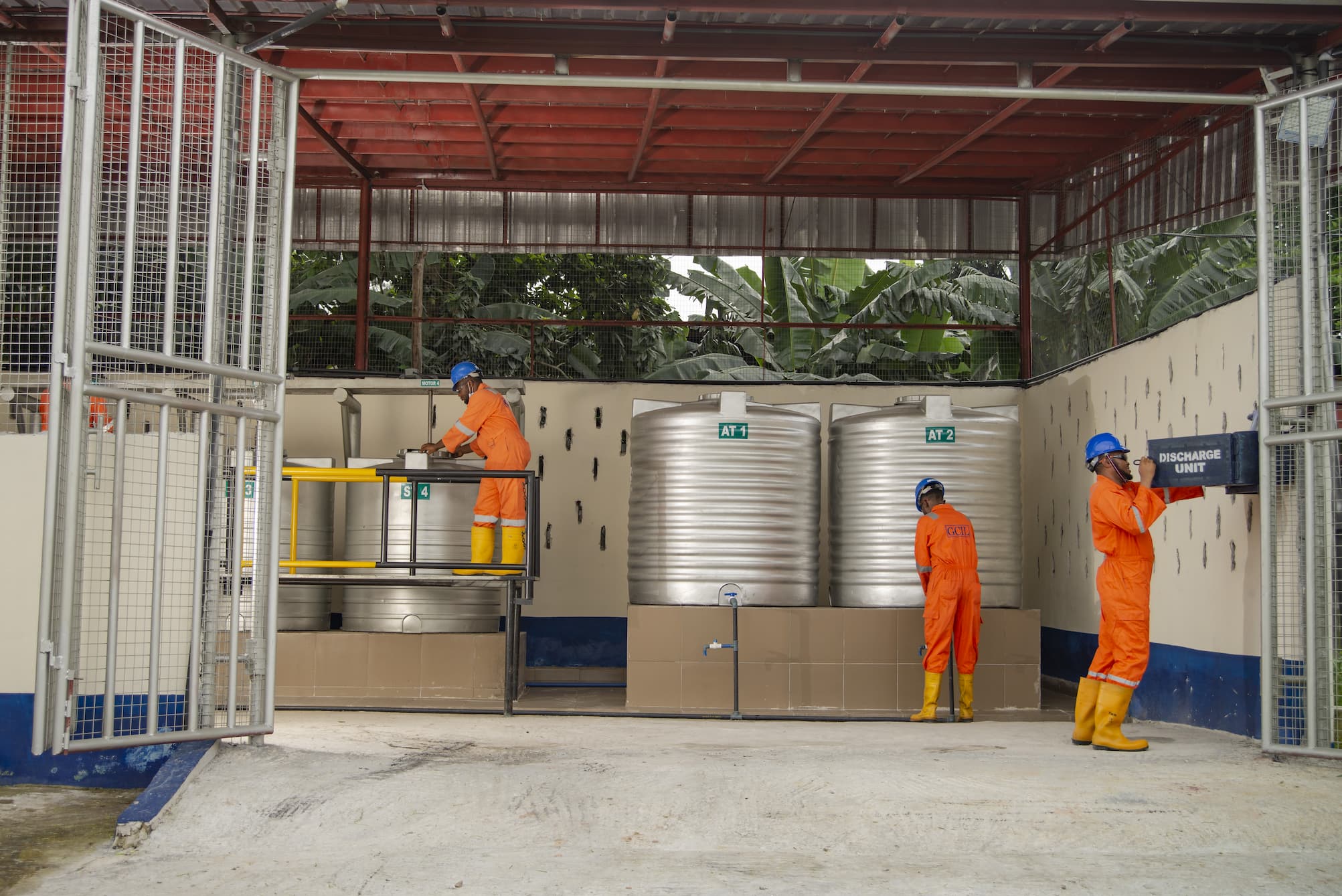Staff working at the blending plant